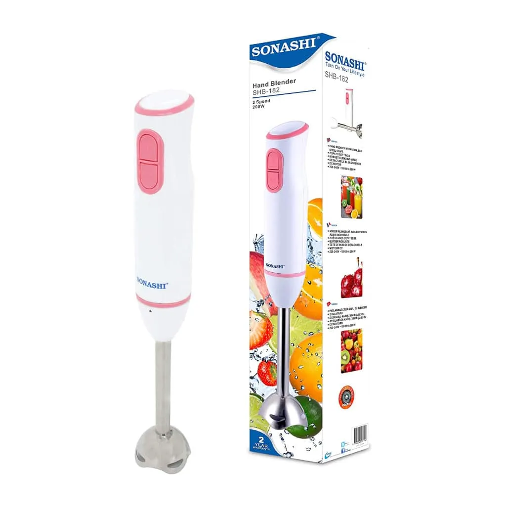 Bras Mixeur Plongeant Sonashi SHB-182 200W – Inox, 2 Vitesses