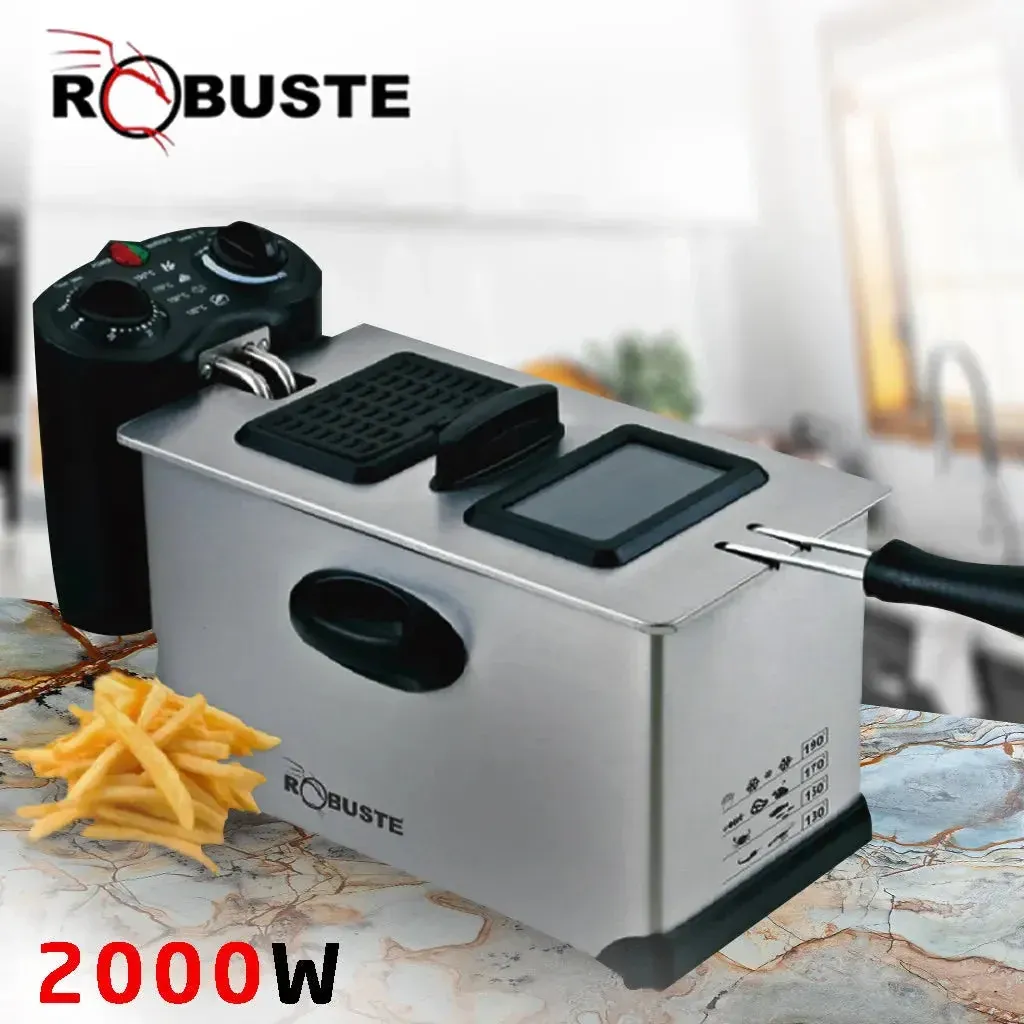 Friteuse Électrique ROBUSTE Inox 3L 2000W – FEI3L