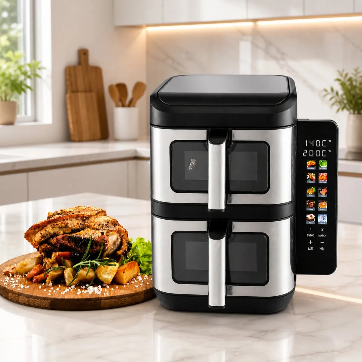 Friteuse sans huile MultiSmart MS-AF5011 à double bac vertical