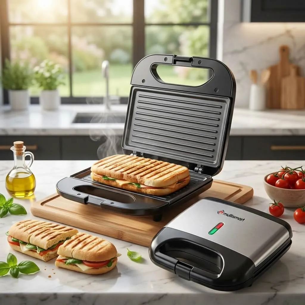 Grill à paninis Multismart SW1114 – 800 W, plaques antiadhésives