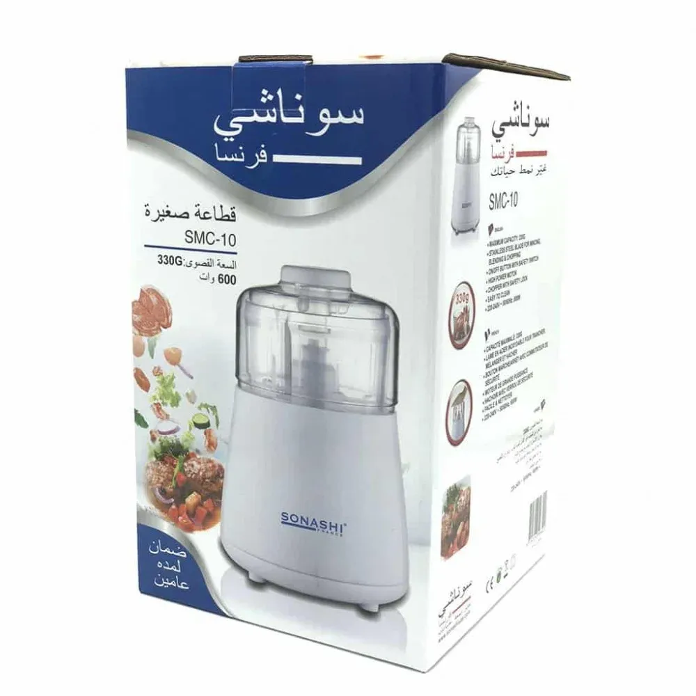 Hachoir Électrique Sonashi SMC-10 600W – 330g, Lame Inox