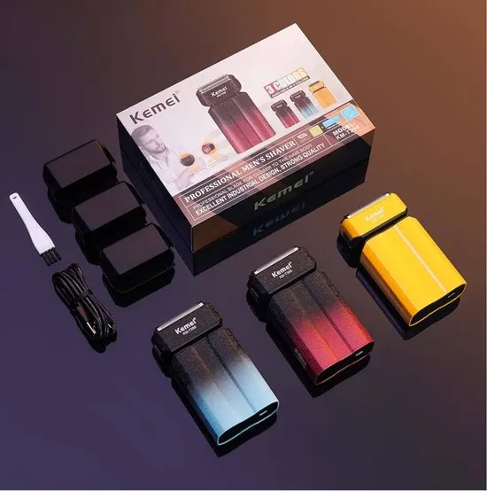 Kemei KM-T396 — Rasoir électrique rechargeable 7500 RPM