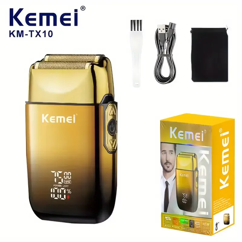 Kemei KM-TX10 — Rasoir électrique rechargeable 7500 RPM