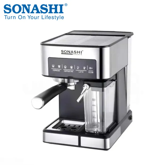 Machine à Café Expresso Sonashi SCM-4975 1350W 15 Bars – Écran Tactile & Réservoir à Lait