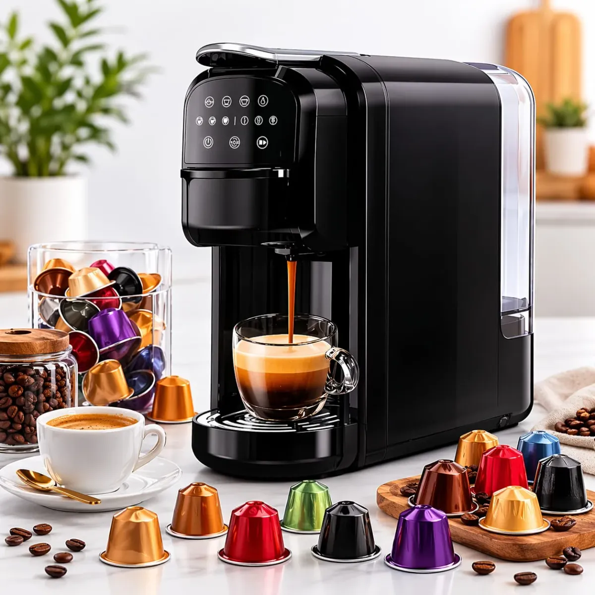 Machine à Café Expresso Sonashi SCM-4985 3 en 1 – 20 Bars, 1400W, Multi-Capsules