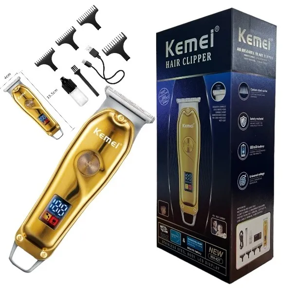 Tondeuse Kemei KM-427 – Tondeuse rechargeable USB pour cheveux, barbe et finitions