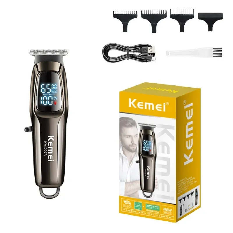 Tondeuse Kemei KM-2273 – Tondeuse professionnelle rechargeable USB pour cheveux et barbe
