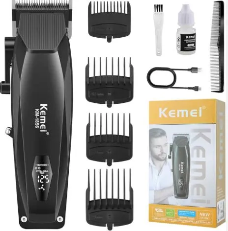 Tondeuse Kemei KM-1856 – Tondeuse professionnelle rechargeable USB pour cheveux et barbe