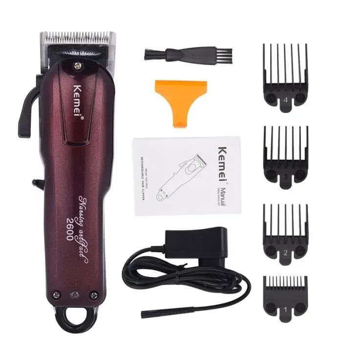 Tondeuse Professionnelle Kemei KM-2600 Sans Fil – Puissance, Précision et Performance