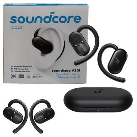 Anker Soundcore V20i – Écouteurs Bluetooth Open-Ear | Bluetooth 5.4 | BassUp™ | Résistance à l'Eau | Ultra Confort