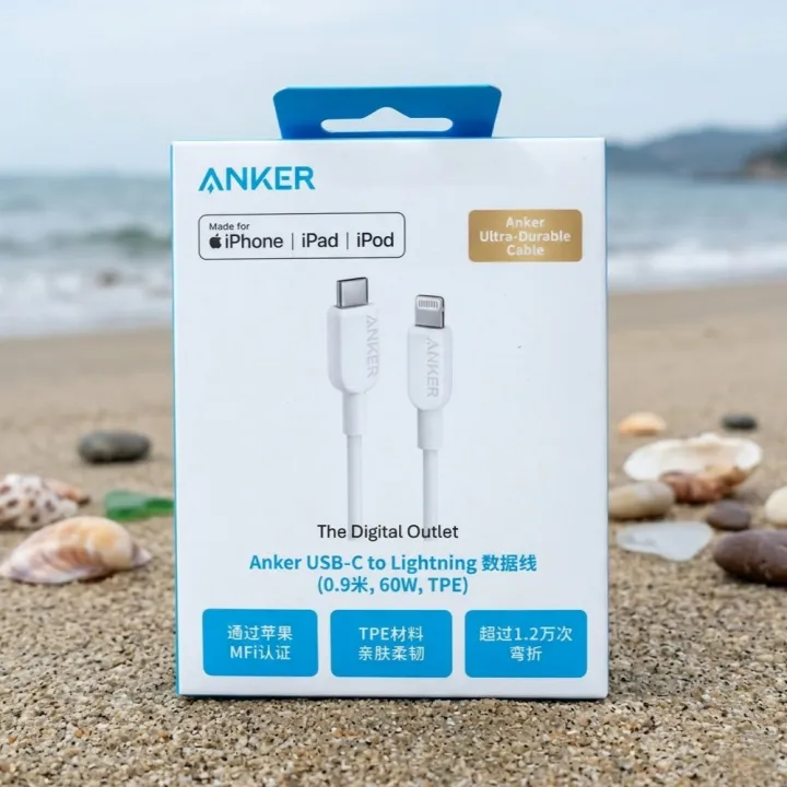 Câble Anker USB-C vers Lightning A81A1 – Charge Rapide 60W | Compatible iPhone et iPad | Durable