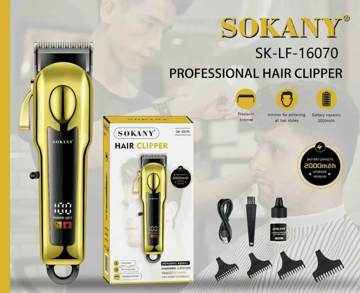 Tondeuse Professionnelle SOKANY SK-16070 – Sans Fil, Rechargeable, Écran LED, USB-C