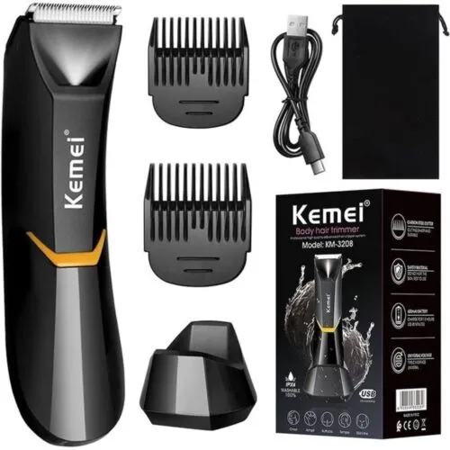 Tondeuse Multifonction Kemei KM-3208 – Rechargeable, Étanche IPX4, Lames en Céramique
