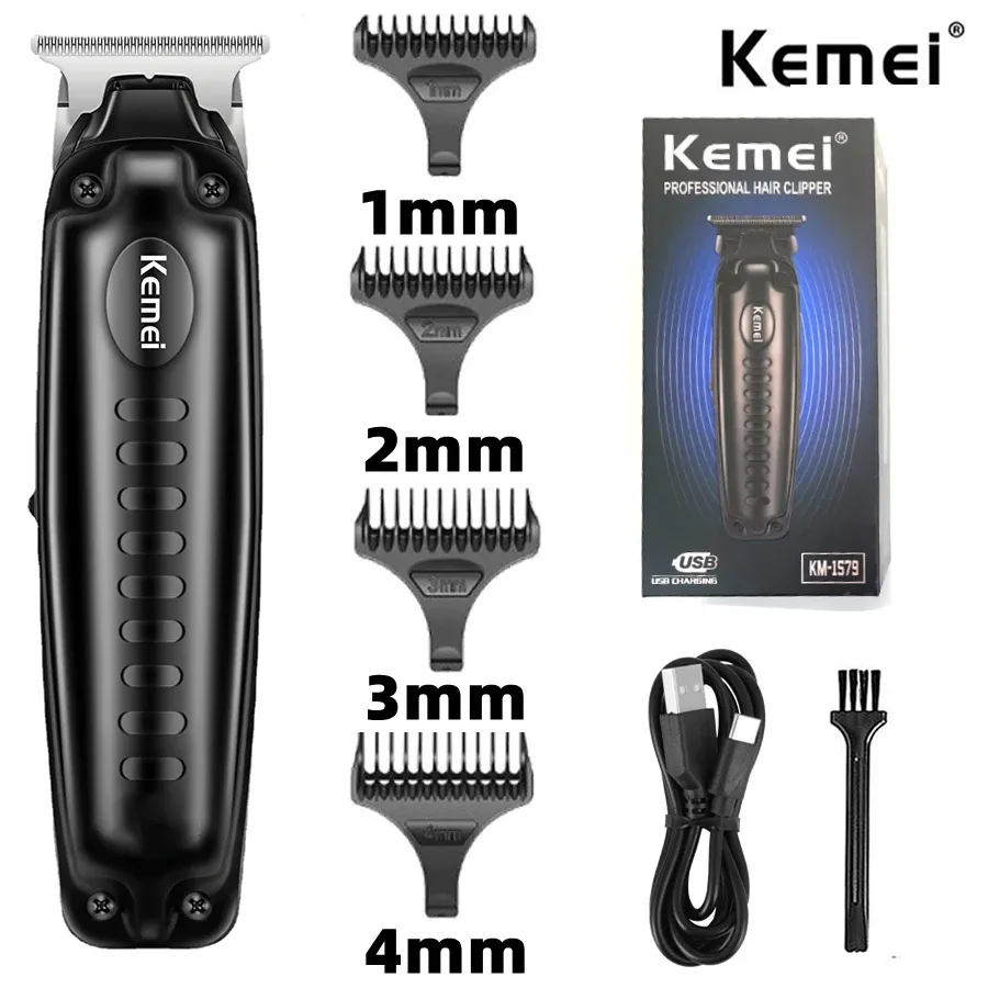 Tondeuse Kemei KM-1579 Professionnelle Sans Fil Rechargeable – Lame Acier Inoxydable – Algérie
