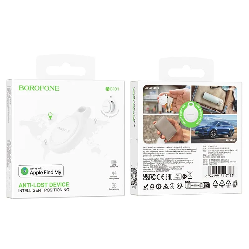 Tracker de Localisation Borofone BC101 Exquisite Bluetooth – Localisateur Intelligent pour Clés, Sac, Voiture et Bagages en Algérie