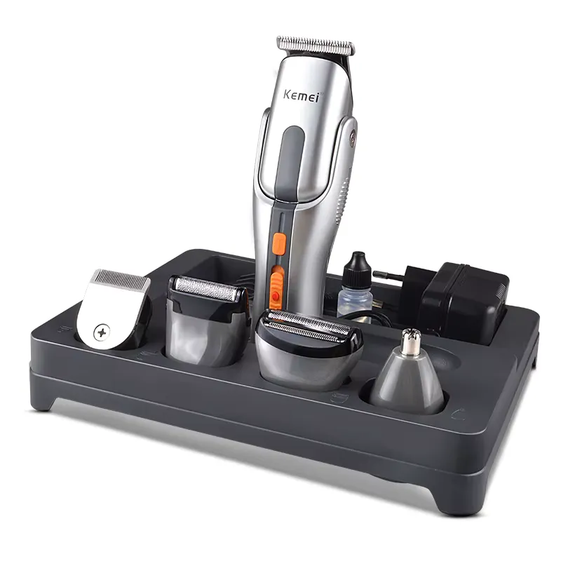 Kemei KM-580A Tondeuse Multifonction 7 en 1 Rechargeable Sans Fil pour Homme