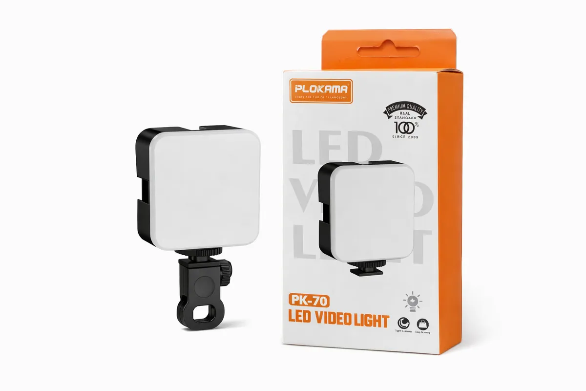 Plokama PK-70 LED Video Light – Lampe LED Vidéo Portable Rechargeable pour Photo, TikTok et Création de Contenu