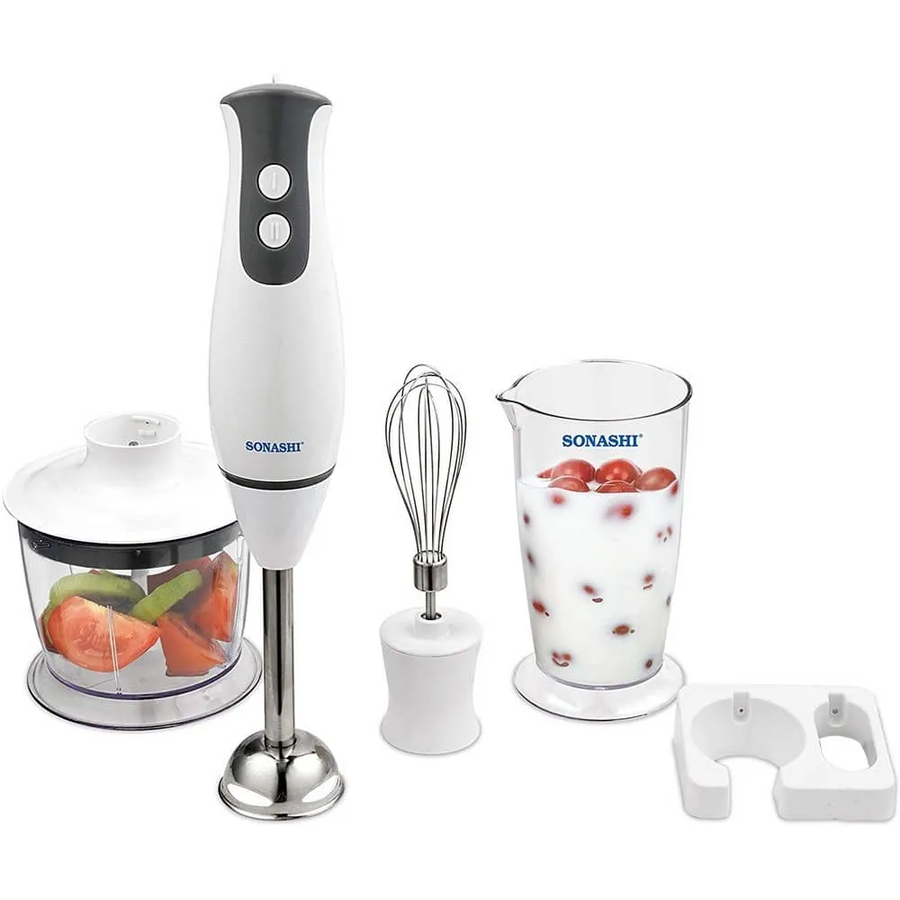 Mixeur Plongeur Multifonctions Sonashi SHB-169JBC 3 en 1 – 300W, Hachoir 500 ml et Fouet