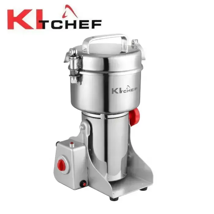 Moulin à Café et Épices KITCHEF KT-400Y – Broyeur Électrique Multifonction 400 g, 1800 W Inox