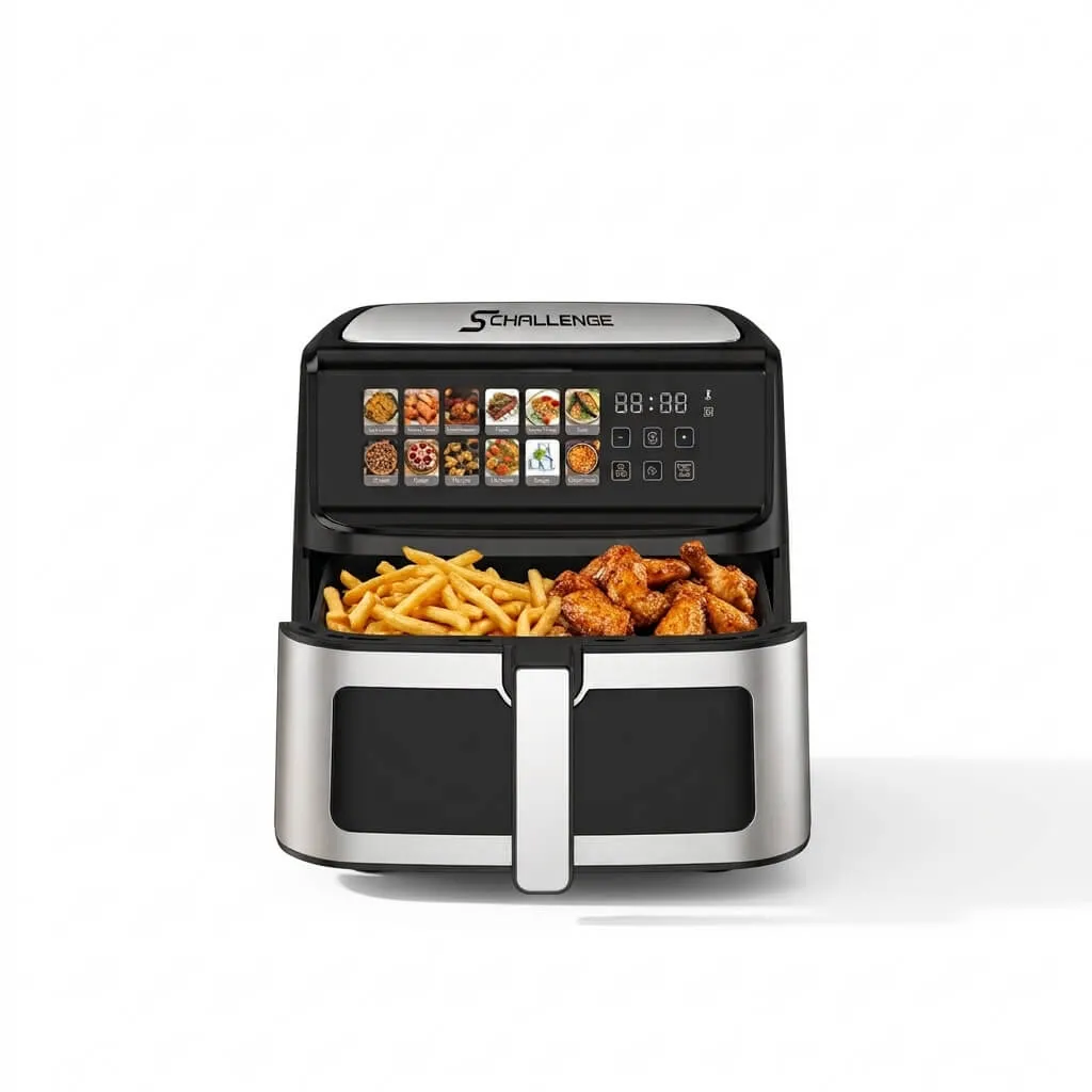 S-Challenge AMB-35AF Air Fryer 11L Double Zone 1800W – 12 Programmes, 2 Paniers de 5,5L