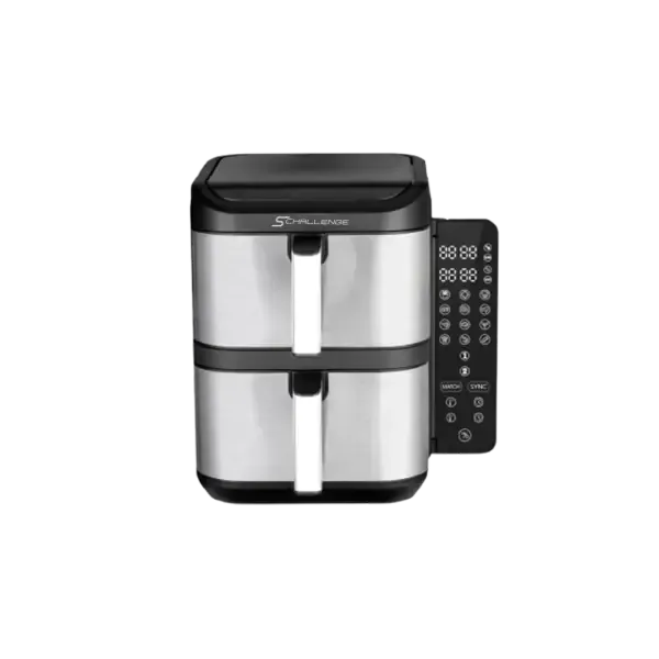 SChallenge AMB-32AF Air Fryer Double Bac 11L 2800W – 2 Paniers 5,5L, Écrans LED Tactiles, 12 Programmes