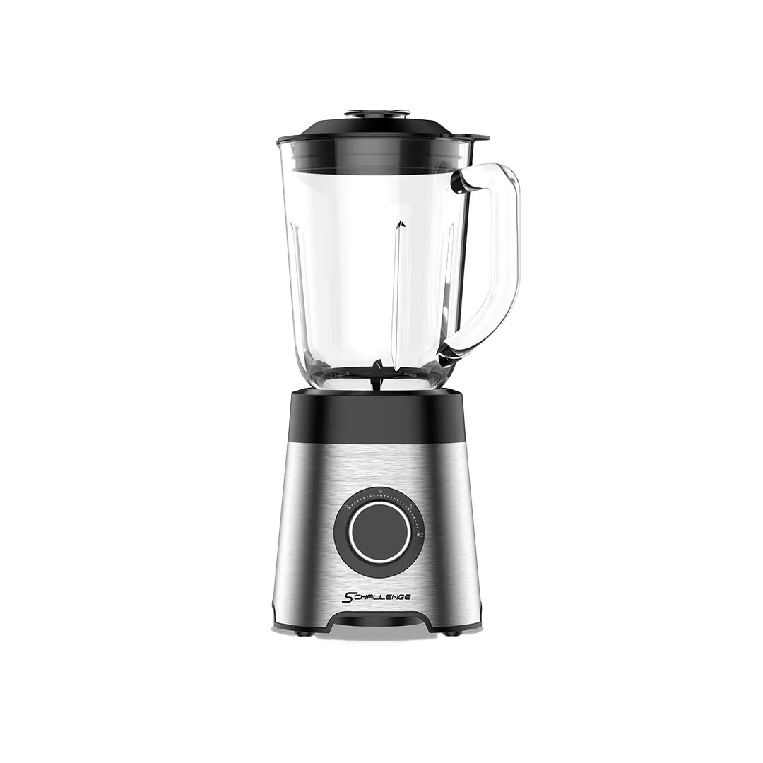 SChallenge AMB-BL9021-CB Blender 1,5L 500W – Bol en Verre, Lames Inox, 2 Vitesses et Pulse