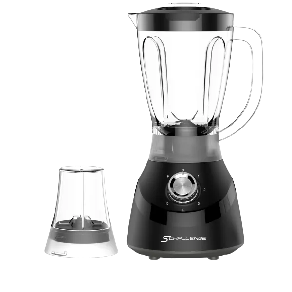 SChallenge AMB-BL9028-CB Blender 1,5L 600W – 5 Vitesses, Pulse, Moulin à Épices et Sécurité