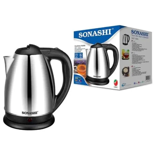 Sonashi SKT-1804 Bouilloire Électrique Sans Fil en Inox 1,8L 1500W